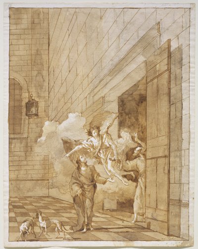 Szent Péter és Szent János szabadulása a börtönből, 1770 körül alkotó: Giovanni Domenico Tiepolo