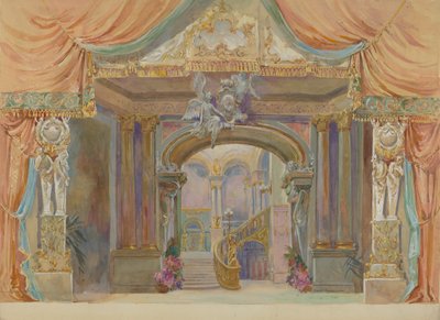 Színpadi díszlet, c. 1938. alkotó: Gilbert Sackerman