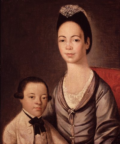 Mrs. Aaron Lopez és fia, Joshua alkotó: Gilbert Stuart