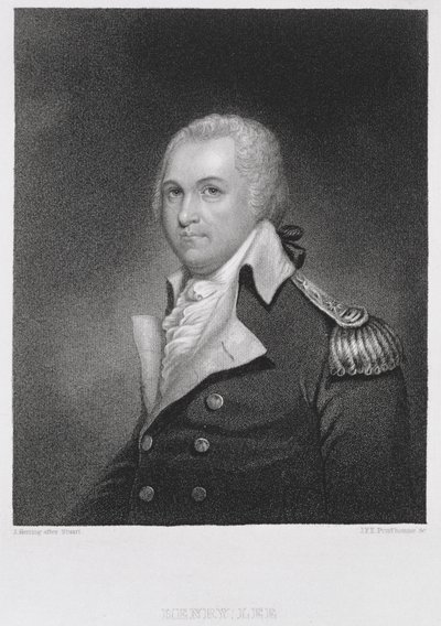 Henry Lee tábornok (1756-1818), John Francis Eugene PrudHomme (1800-92) metszete James Herring (1794-1867) eredeti festményének másolata után alkotó: Gilbert after Stuart