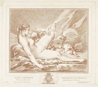 Liggende Venus találkozott Amor en Anterosszal alkotó: Gilles Demarteau