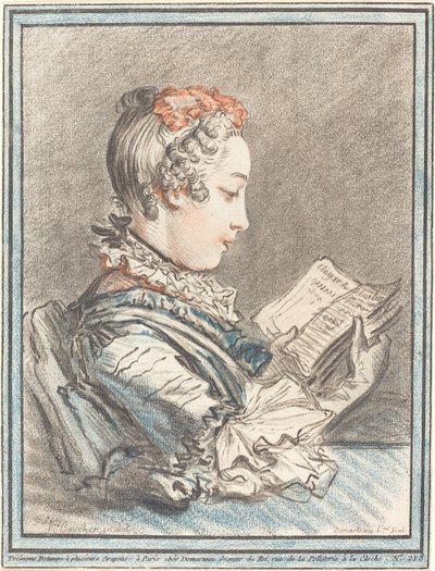 Fiatal lány, aki Héloise-t és Abélardot olvassa, 1770. alkotó: Gilles Demarteau