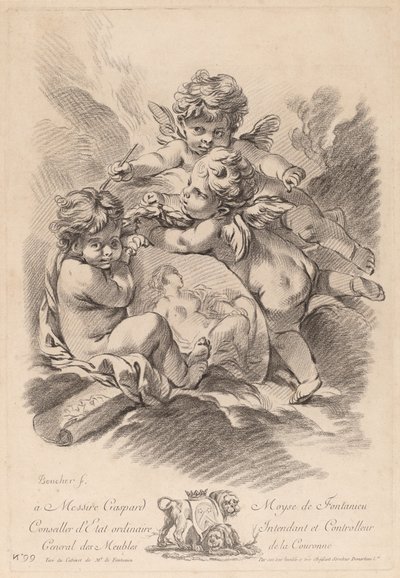 A három kerubos festészet allegóriája (99) alkotó: Gilles Demarteau the Elder after François Boucher