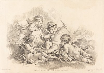 Négy kerub a célgyakorlaton alkotó: Gilles Demarteau, the Elder after François Boucher