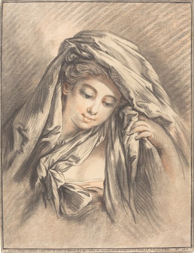 Fiatal nő, fedett fejjel alkotó: Gilles Demarteau, the Elder after François Boucher