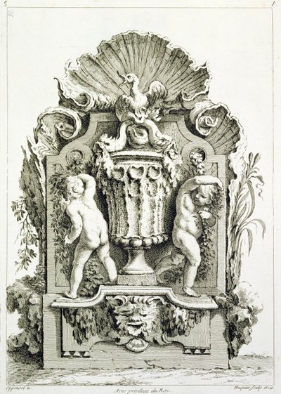 Tervezős tábla, Huquier gravírozásával alkotó: Gilles-Marie Oppenord