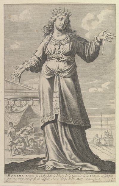 Monime, 1647. Alkotók: Gilles Rousselet, Abraham Bosse. alkotó: Gilles Rousselet and Abraham Bosse