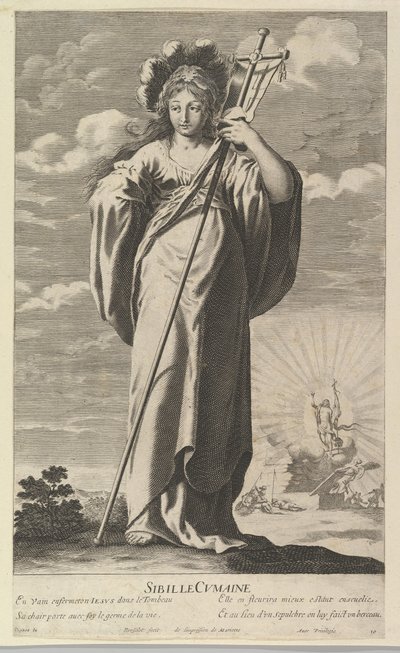 Cumae-i Szibilla, kb. 1635. Alkotók: Gilles Rousselet, Abraham Bosse. alkotó: Gilles Rousselet and Abraham Bosse