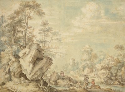 Táj, 1623 (toll és WC papíron) alkotó: Gillis Claesz d Hondecoeter