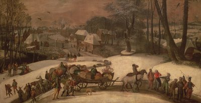 Katonai expedíció télen, 1590 körül alkotó: Gillis Mostaert