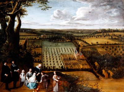 Egy patrícius család portréja kastélyuk kilátójával (olaj, vászon) alkotó: Gillis van and Hondt Lambert de Tilborgh