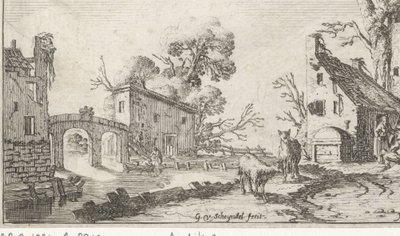 Farm és torony a folyón (Het Heor) Tájak az öt érzékkel (sorozat címe) alkotó: Gillis van Scheyndel (I)