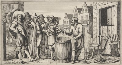 Cooper a műhelye előtt alkotó: Gillis van Scheyndel (I)