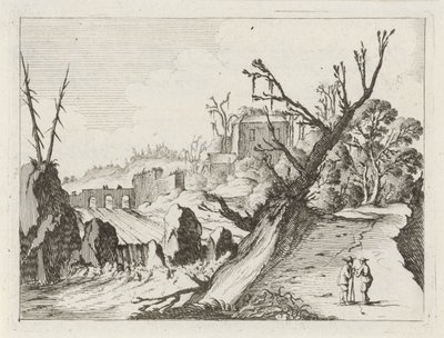 Vízesés Hét tájkép (sorozat címe) alkotó: Gillis van Scheyndel (I)