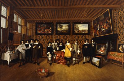 Csoportportré tizenkét úriemberről egy belső térben, 166- alkotó: Gillis van Tilborgh