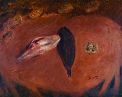 Csendélet talppal és érmével alkotó: Gino  Bonichi