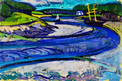 Csatorna Nagy-Britanniában, Gino Rossi (1884-1947), olaj, papír, vászonra festve, 20x30 cm. Olaszország, XX. század. alkotó: Gino Rossi