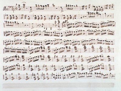 Hegedűs partitúra oldala Gioacchino Rossini szimfóniájához alkotó: Gioachino Rossini