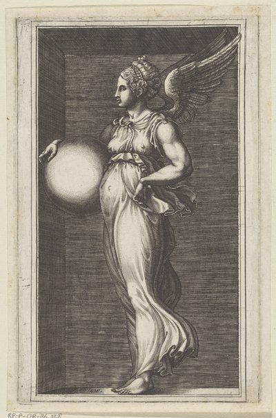 Allegorikus figura gömbbel alkotó: Giorgio Ghisi