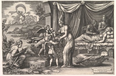 A születés allegóriája, 1558. alkotó: Giorgio Ghisi
