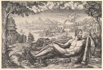 A munkáját megnyugvó Herkules, 1567. alkotó: Giorgio Ghisi