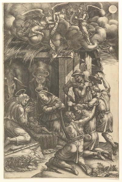 A Pásztorok imádása, 1570-es évek vége. alkotó: Giorgio Ghisi