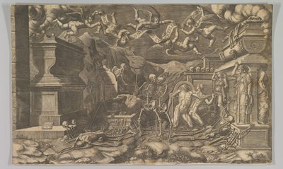 Ezékiel látomása, 1554, újra kiadva 1595-ben. alkotó: Giorgio Ghisi