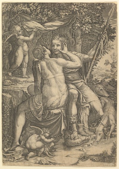 Vénusz és Adonisz, kb. 1570 alkotó: Giorgio Ghisi