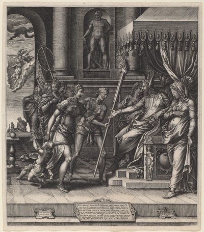 Apelles gyalázata alkotó: Giorgio Ghisi after Luca Penni