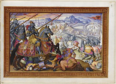 Adja hozzá az MS 33733 f.9 Szulejmánt és Bécs ostromától elűzött hadseregét alkotó: Giorgio Giulio (attr. to) Clovio
