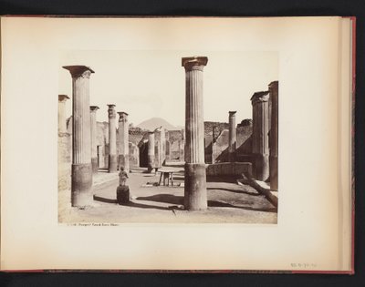 Kilátás Marco Olconio házának romjaira Pompeiiben, Olaszországban (Pompei) Casa di Marco Olconio (cím a tárgyon) alkotó: Giorgio Sommer (attributed to)