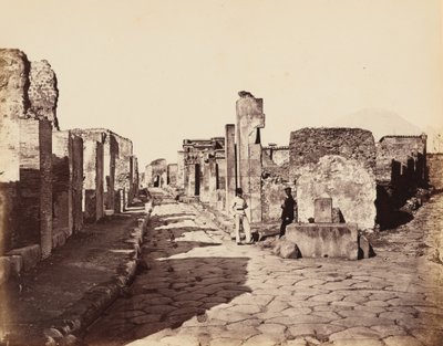 Strada di Sallustio, Pompei (Sallustio utca, Pompeji),c. 1870 (fotó) alkotó: Giorgio Sommer