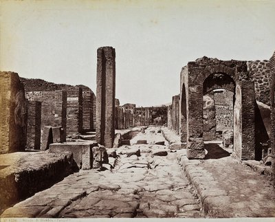 Szerkezeti romok a Strada di Stabia mentén, Pompei régészeti lelőhelyén alkotó: Giorgio Sommer