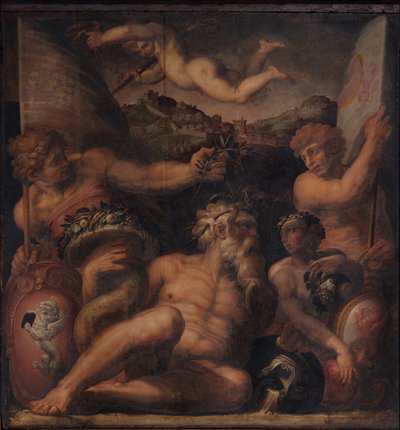 Cortona és Montepulciano allegóriája, 1563-1565 alkotó: Giorgio Vasari