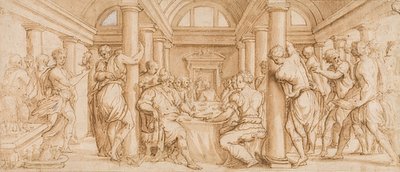 Eszter és Ahasvérus esküvői lakomája alkotó: Giorgio Vasari