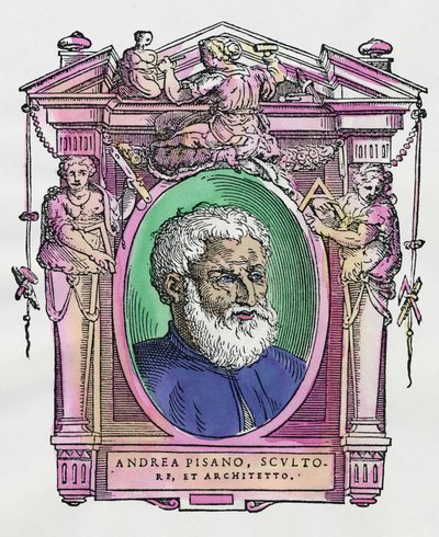 Andrea Pisano (1290-1349) olasz szobrász és építész portréja. Giorgio Vasari „" A legkiválóbb festők, szobrászok és építészek élete" (Le Vite de
