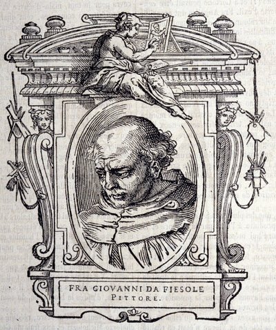 Beato Angelico dit Fra Angelico (Guido Di Pietro Da Mugello) portréja 1390-1455, olasz festő. A legjobb olasz szobrászok és építészek életében, Giorgio Vasari 1568. alkotó: Giorgio Vasari