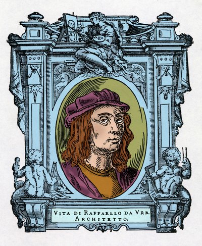 Raphael (Raffaello Sanzio 1483 - 1520) portréja, olasz építész és festő. Giorgio Vasari „" A legkiválóbb festők, szobrászok és építészek élete" (Le Vite de
