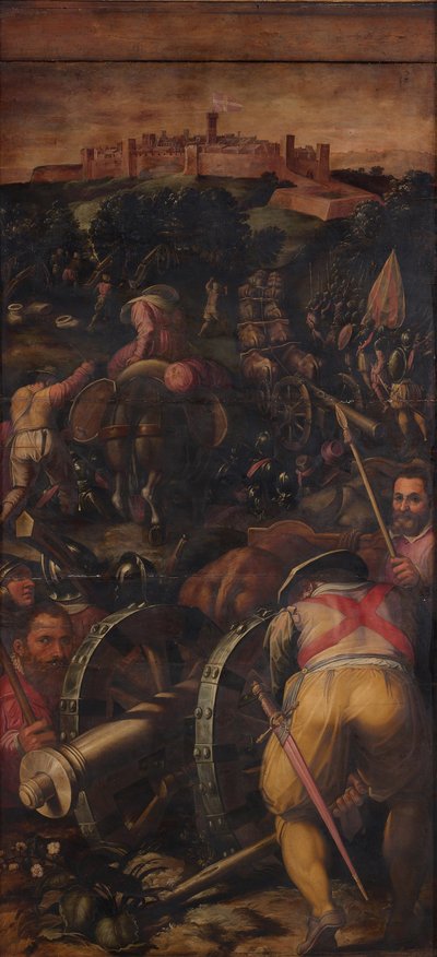 Monteriggioni megrohanása, 1563-1565 alkotó: Giorgio Vasari