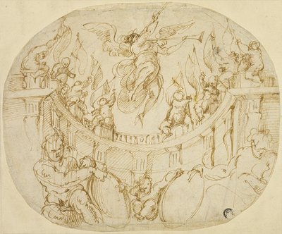 Tanulmány a két firenzei Quartieri allegóriájához alkotó: Giorgio Vasari