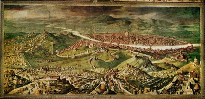 Firenze látképe. Freskó ... (freskó) alkotó: Giorgio Vasari