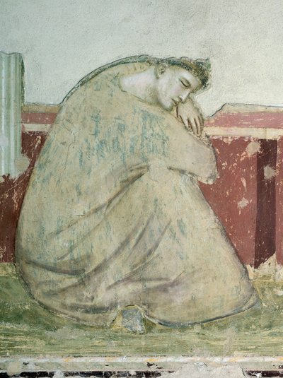 Szent Ferenc jelenése Szent Antalnak, Giotto (1267-1337), freskó, részlet, Santa Croce-bazilika, Bardi-kápolna, Firenze, 1325-1330 alkotó: Giotto (c.1266 1337)