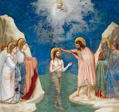Krisztus keresztsége, részlet Krisztus életéből és szenvedéséből, Giotto alkotó: Giotto (c.1266 1337)