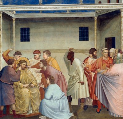 Krisztus korbácsolása, részlet Krisztus életéből és szenvedéséből, Giotto alkotó: Giotto (c.1266 1337)