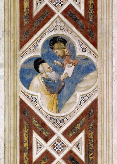 Isten megparancsolja Ezékielnek, hogy egyen egy tekercset, majd jelentse a tartalmát Izrael népének. Részlet freskókból, Giotto alkotó: Giotto (c.1266 1337)