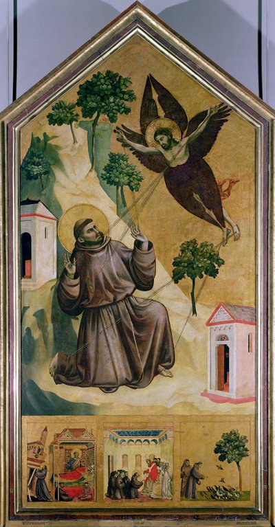 Szent Ferenc a stigmákat fogadja, 1295-1300 körül (tempera a panelen) alkotó: Giotto (c.1266 1337)