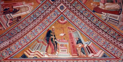 Az egyház doktorai: Hippói Szent Ágoston (freskó alkotó: Giotto (c.1266 1337)