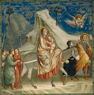 Repülés Egyiptomba, részlet Krisztus életéből és szenvedéséből alkotó: Giotto (c.1266 1337)