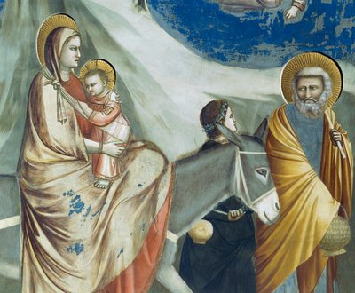 A repülés Egyiptomba, Részlet Krisztus életéből és szenvedéséből, Giotto alkotó: Giotto (c.1266 1337)