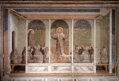 Szent Ferenc megjelenik egy arles-i fejezetben Páduai Szent Antal predikációja alatt (freskó alkotó: Giotto (c.1266 1337)